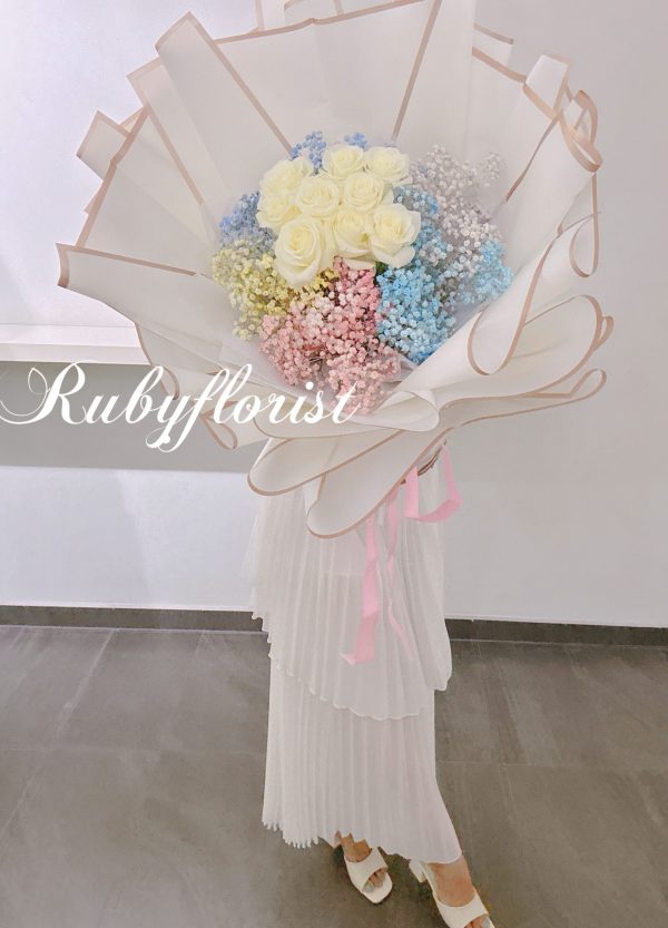 9 stalk roses big bouquet