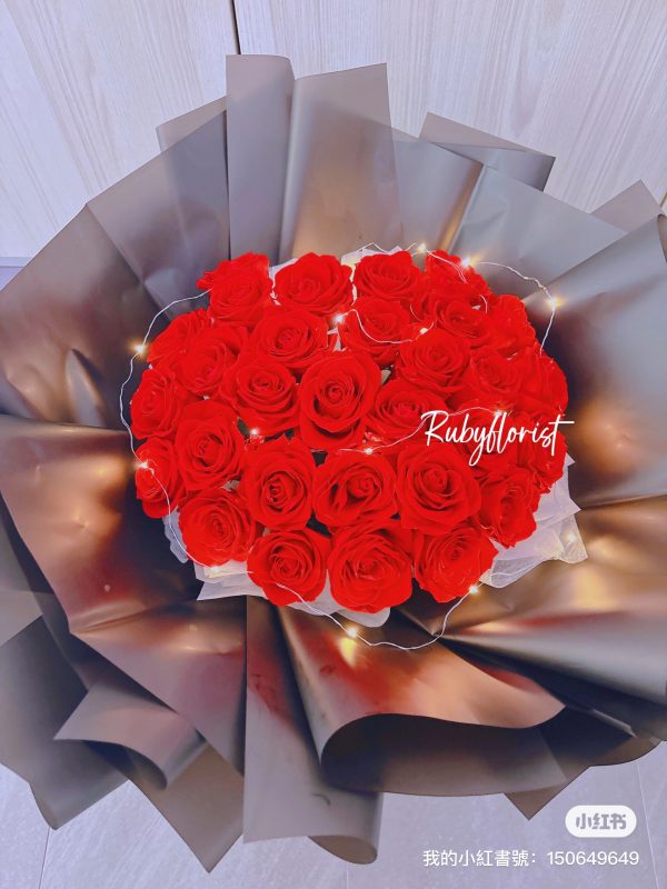 52 stalk preserved flower bouquet