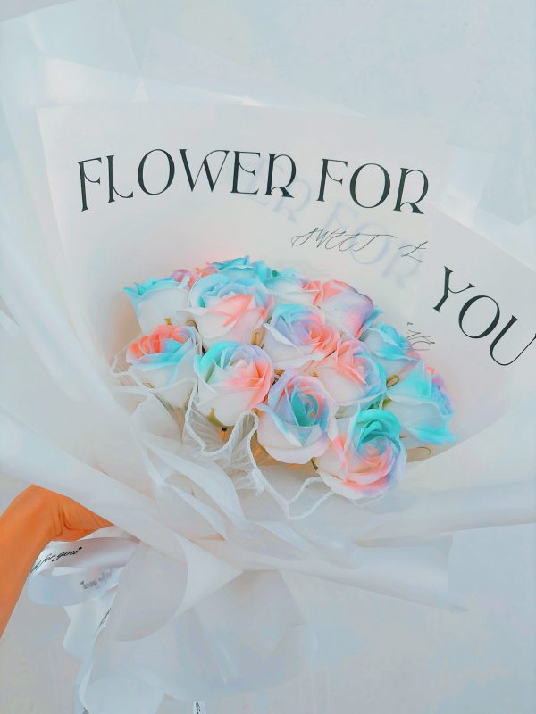 11 stalk print color soap flower
