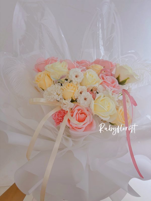 butterfly big soap flower bouquet